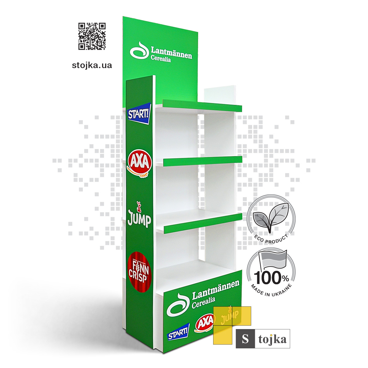 Торгова стійка для пластівців, снеків, сухариків і хлібців